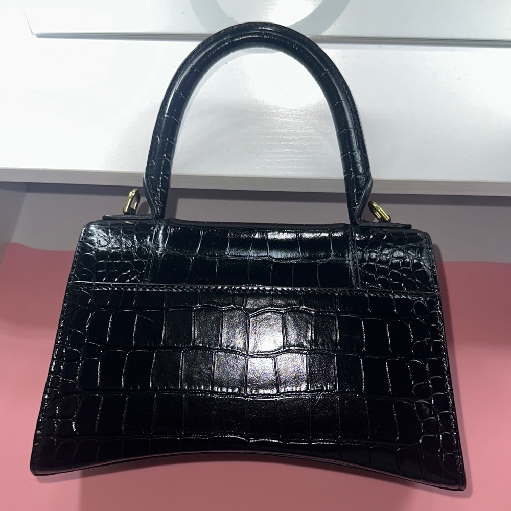 Balenciaga Black Croc-Embossed Crossbody Bag - Picture 8 of 17